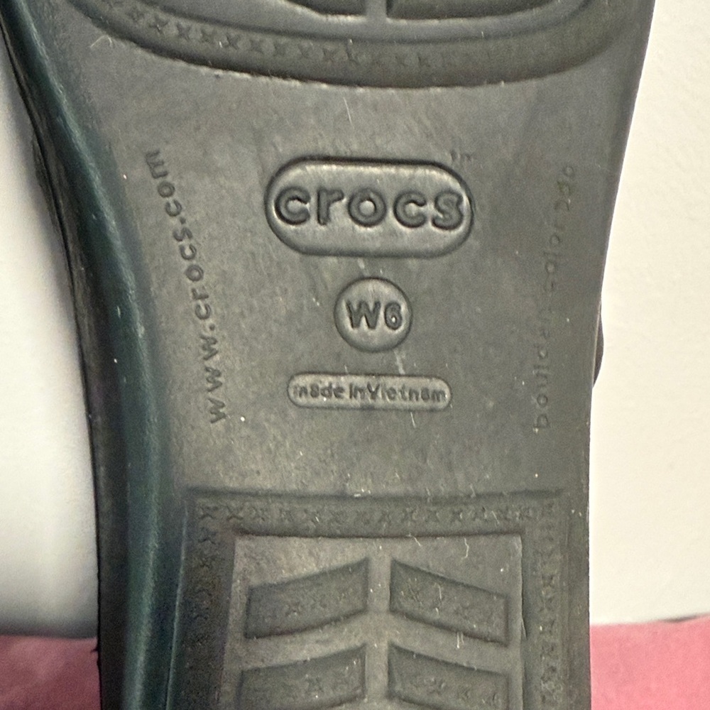 CROCS Black Slide Sandals with Sparkling Accents - Picture 7 of 7